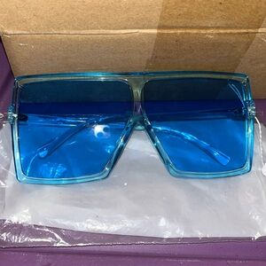 Sky Blue Squared Sunglasses
